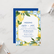 Moderne mediterrane Cobalt Blue & Lemons Wedding
