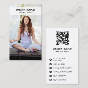 Moderne Medizin Wellness Fitness Foto QR Code Visitenkarte