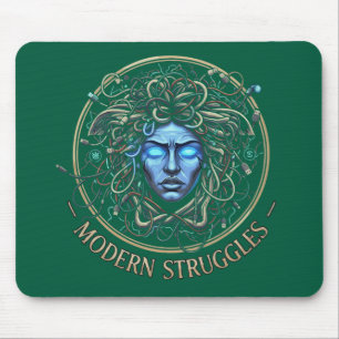 Moderne Medusa-Tech-Probleme - Cyberpunk Griechenl Mousepad