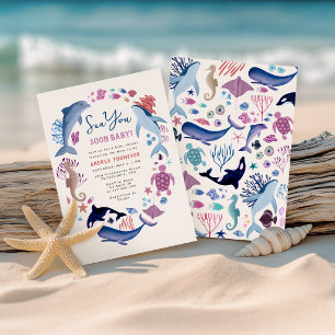 Moderne Meer Sie bald unter dem Meer Baby Shower Einladung