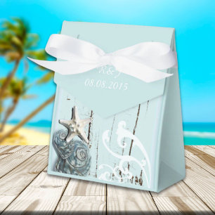 Moderne Meeres-Shells Beach Hochzeit Geschenkschachtel