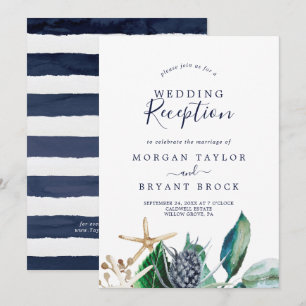 Moderne Meereshochzeit   Grüne Hochzeitsfeier Einladung