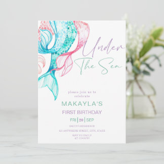 Moderne Meerjungfrau unter dem Meer Einladung