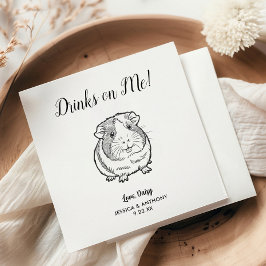 Moderne Meerschweinchen-Hochzeits-Cocktailserviett Serviette
