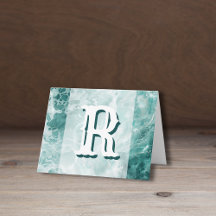 Moderne Meerwassersilber-Hochzeitsfarbe-Monogramm