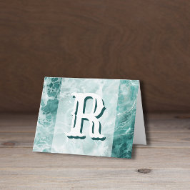 Moderne Meerwassersilber-Hochzeitsfarbe-Monogramm