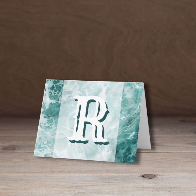 Moderne Meerwassersilber-Hochzeitsfarbe-Monogramm (Von Creator hochgeladen)