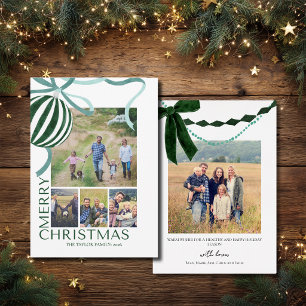 Moderne Mehrfach-Foto-Familien-Weihnachtscollage Feiertagskarte