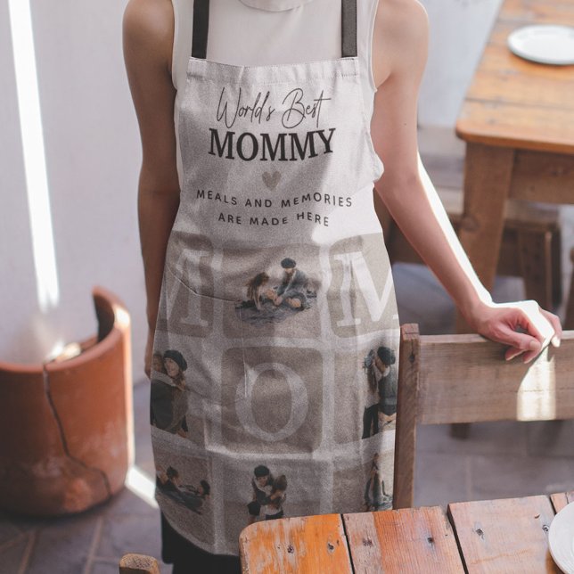 Moderne Mehrfach-Foto-Raster Süße MAMA-Geschenk-Sc Schürze (Von Creator hochgeladen)