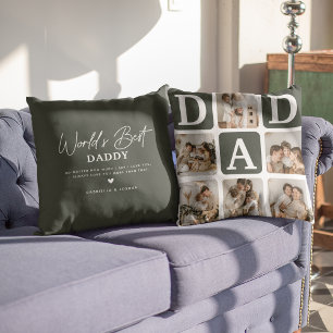 Moderne Mehrfach-Fotogitter Süßes VATER-Geschenk Kissen