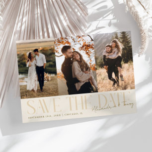 Moderne Mehrfach-Fotos Unterschrift der Paare in C Save The Date