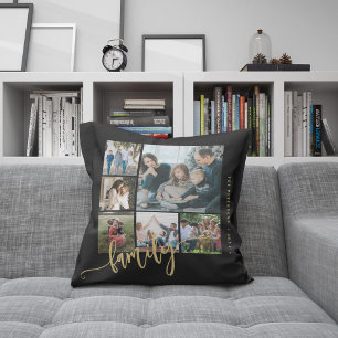 Moderne mehrfache Fotocollage-Familienschrift-Ande Kissen