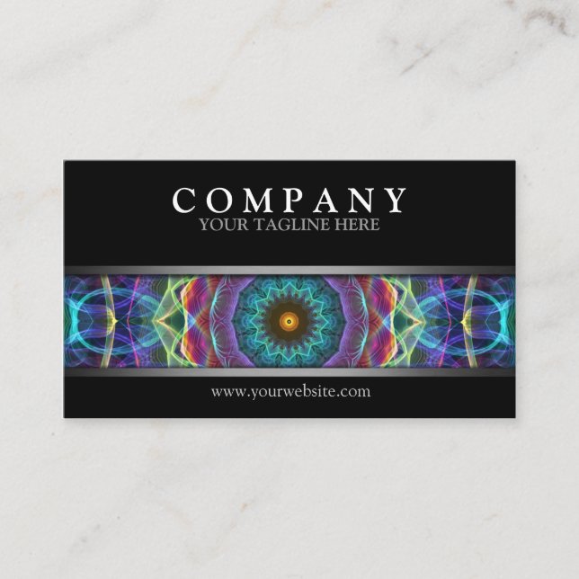Moderne MehrfarbenMandala Visitenkarte (Vorderseite)