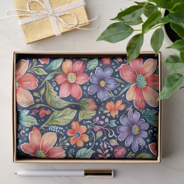 Moderne mehrfarbige Blumen Seidenpapier (Geschenk)