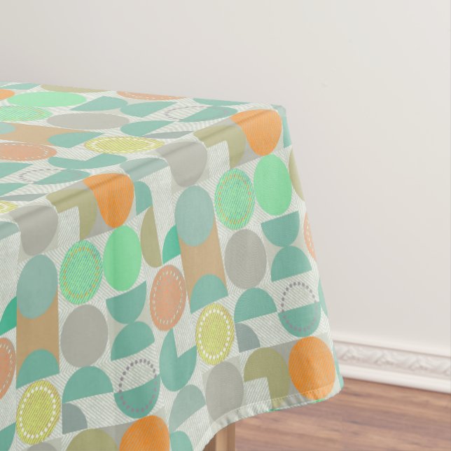 Moderne, mehrfarbige geometrische tischdecke (Beispiel)