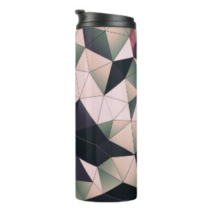 Moderne mehrfarbige Polygone Thermal Tumbler Thermosbecher