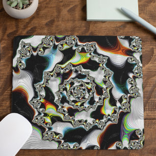 Moderne mehrfarbige psychedelische Spiralfraktale Mousepad