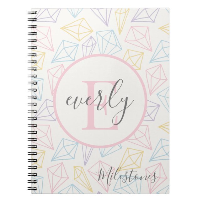 Moderne Meilensteine für Kleinkinder - Erinnerunge Notizblock (Vorderseite)