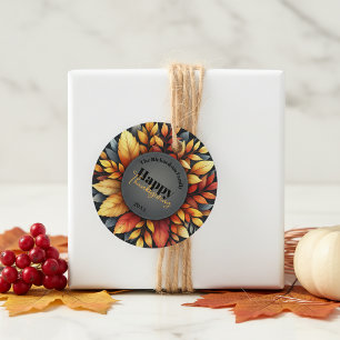 Moderne, melancholische Herbstblätter zum Erntedan Geschenkanhänger