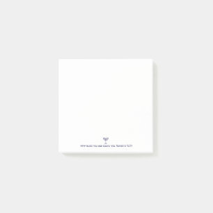 Moderne Menorah Blessing Blue White Gold Graphic Post-it Klebezettel