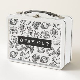 Moderne menschliche Anatomie-Biologie-Skizze Maßge Metall Brotdose