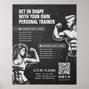 Moderne Menüs für persönliche Fitness-Trainer Prei Poster