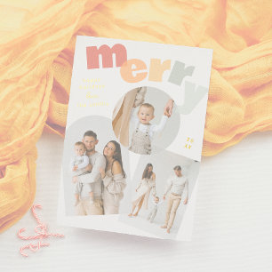 Moderne Merch Weihnachtsfeiertage FotoCollage Folien Feiertagskarte