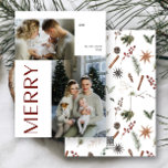 Moderne Merry 2 Foto Botanische Wasserfarbe Feiertagskarte<br><div class="desc">Dieses Jahr lass deinen Freunden und der Familie wissen, dass dir die Botanische Weihnachtskarte "Modern Merry 2 Foto" am Herzen liegt. Es ist nicht nur stilvoll und zeitgemäß, es bietet auch genug Platz, um zwei der beliebtesten Erinnerungen aus dem vergangenen Jahr einzuschließen. Das Design ist sauber und minimalistisch aber dennoch...</div>