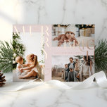 Moderne Merry & Bright Bold Typografie 3 Foto Pink Folien Feiertagskarte<br><div class="desc">Mit unserer modernen und eleganten vergoldeten vergoldeten Urlaubskarte in fröhlicher und heller Rose können Sie Ihren Urlaub bei Familie und Freunden genießen. Das Design bietet "Merry & Bright" in fett-stylishem Design, das auf einzigartige Weise ein Drei-Foto-Layout umrahmt, um Ihre speziellen Fotos für die ganze Familie anzuzeigen. Entwurf des Moodthology Papers...</div>