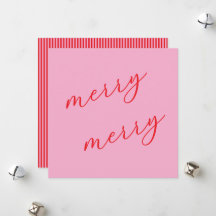 Moderne Merry Elegante Script Weihnachten Rosa & R