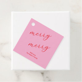Moderne Merry Elegante Script Weihnachtsfeiertag Geschenkanhänger