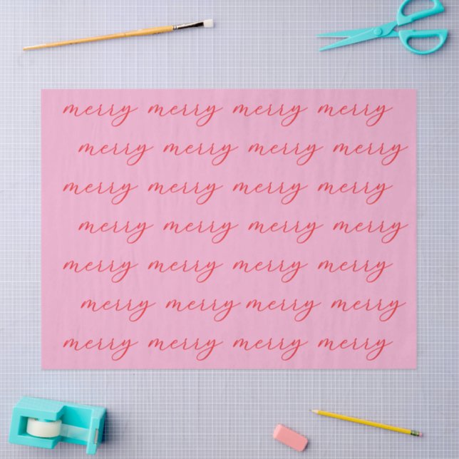 Moderne Merry Elegante Script Weihnachtsfeiertag Seidenpapier (Basteln)