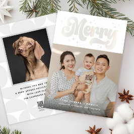 Moderne Merry Shimmer Holiday 2-Foto Card Feiertagskarte