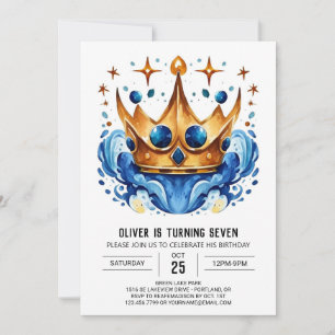 Moderne Messe Prinz Crown Geburtstag Einladung