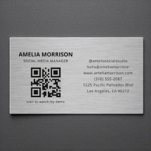 Moderne Metall-QR-Code-Minimalist Professional Visitenkarte
