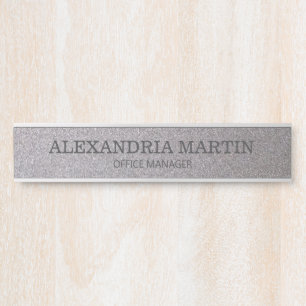 Moderne Metall Silber Namens- und Titel-Türschild Türschild