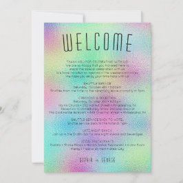 Moderne Metallic Foil Itinerary Wedding Welcome In Einladung