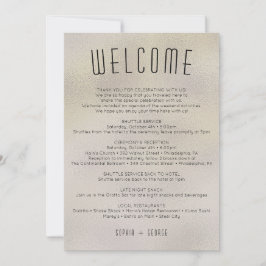 Moderne Metallic Foil Itinerary Wedding Welcome In Einladung