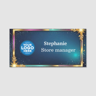 Moderne Metallic gold Magnetische Firma Namensschild