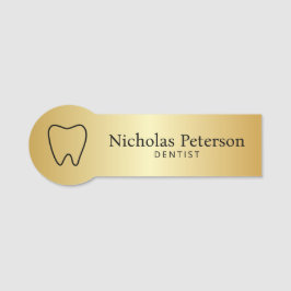 Moderne Metallic Gold Tooth Zahnarzt Zahnklinik Namensschild