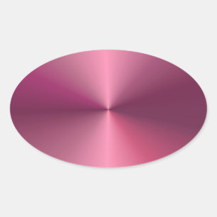 Moderne Metallisch Aussehende Leere Elegante Pink  Ovaler Aufkleber