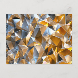Moderne Metallische Abstrakte Gold Silber Geometri Feiertagspostkarte