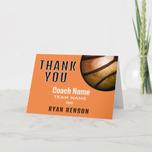 Moderne metallische Ball Danke Trainer Karte