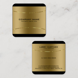 Moderne Metallische goldfarbene schwarze Grenze au Quadratische Visitenkarte