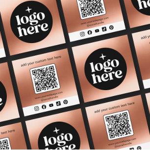Moderne metallische Logo QR Visitenkarte