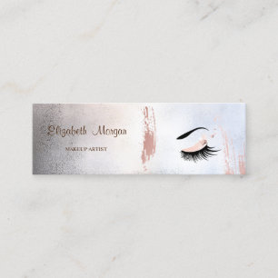 Moderne Metallische Pinselstrich, Wimpern Make-up Mini Visitenkarte