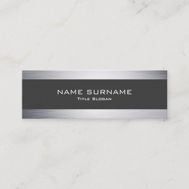 Moderne metallische silberne Art-MiniVisitenkarte Mini Visitenkarte (Vorderseite)