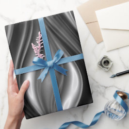 Moderne Metallische Silberwellen-Abstraktes Muster Geschenkpapier