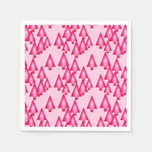 Moderne metallische Weihnachtsbäume - fuchsienrosa Serviette