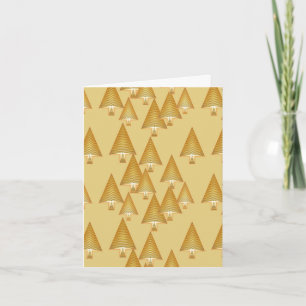 Moderne metallische Weihnachtsbäume - gelbes Gold Feiertagskarte